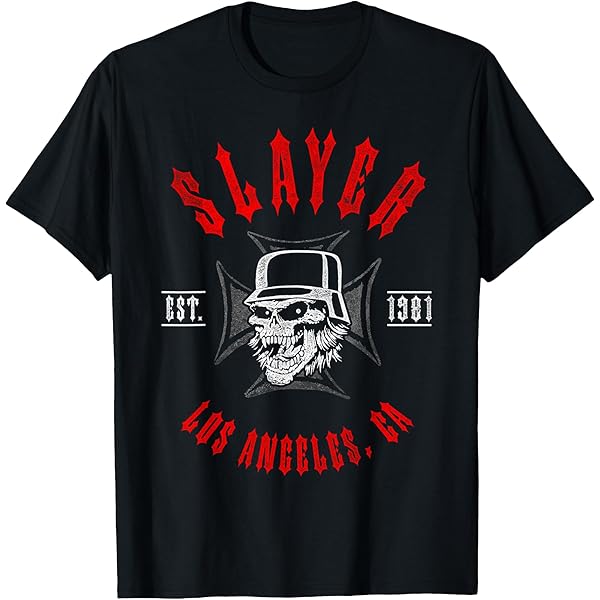 Slayer Tシャツ Amazon.com: Slayer – Est 1981 Black and Red T-Shirt